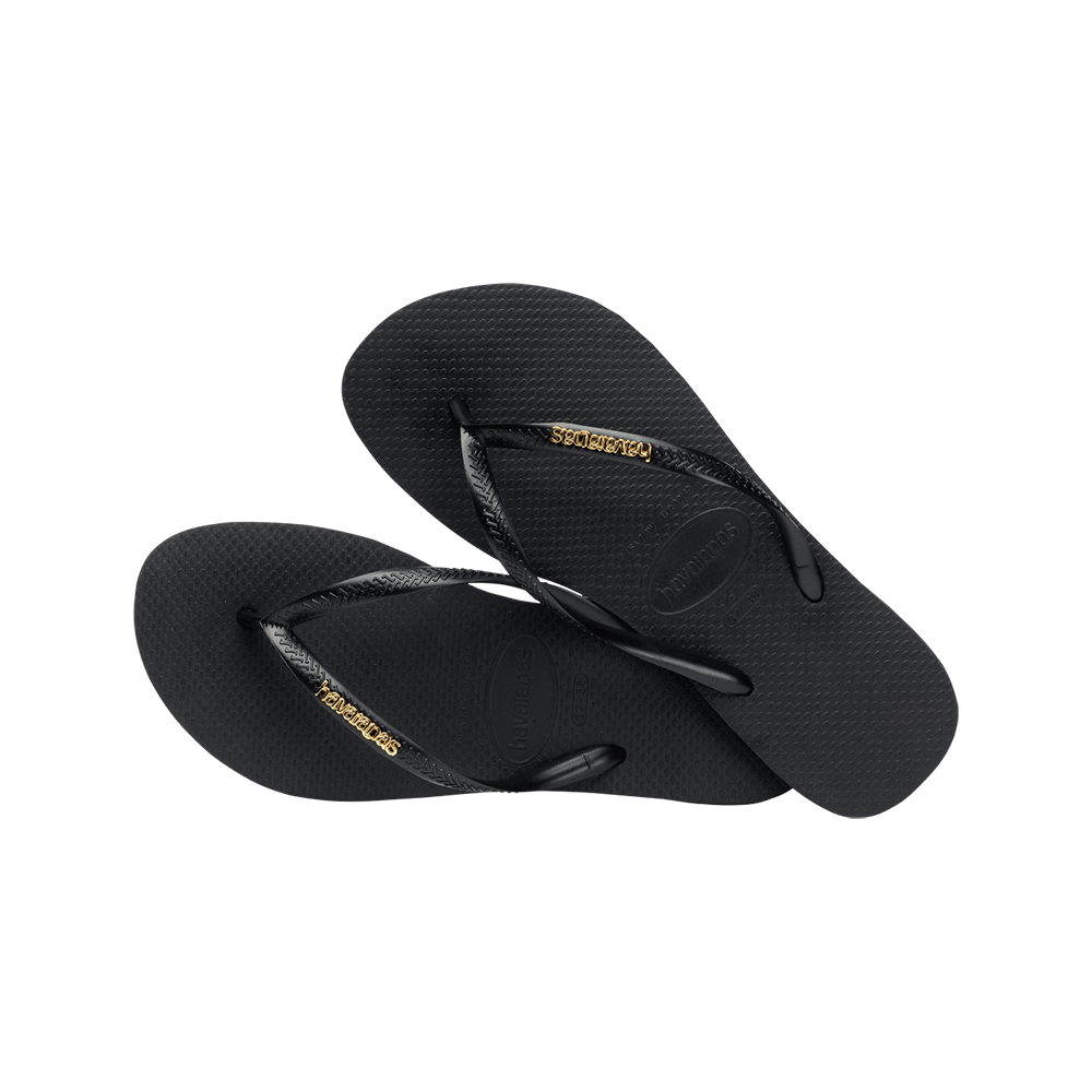 Slim Logo Metallic Flip Flops