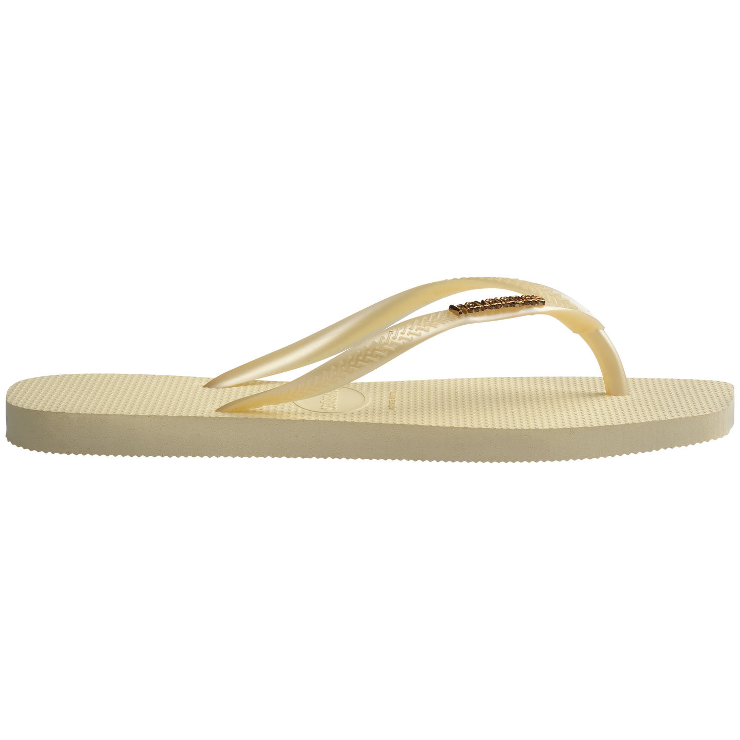Slim Square Logo Metallic Flip Flop