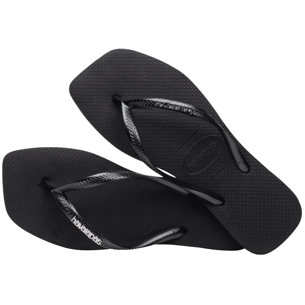 Slim Square Logo Metallic Flip Flop