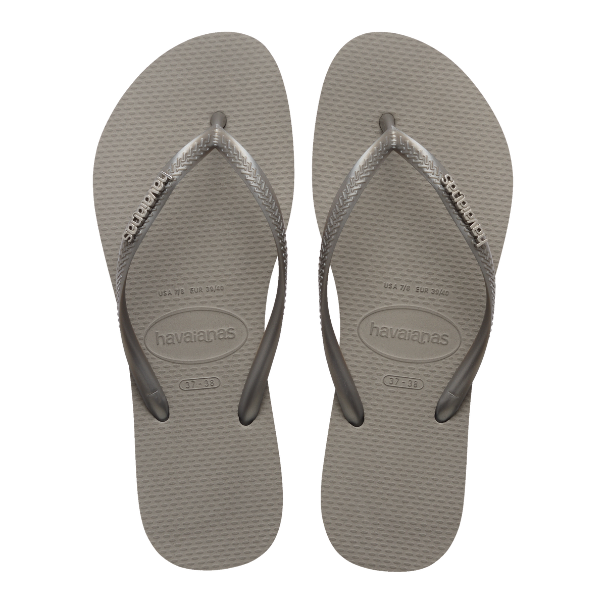 Slim Logo Metallic Flip Flops