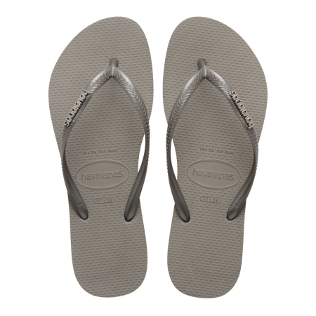 Slim Logo Metallic Flip Flops
