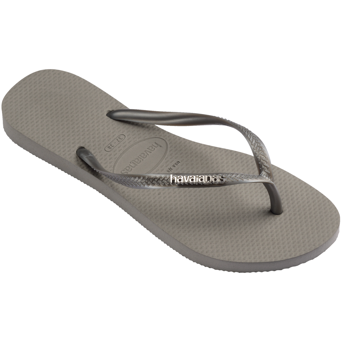 Slim Logo Metallic Flip Flops