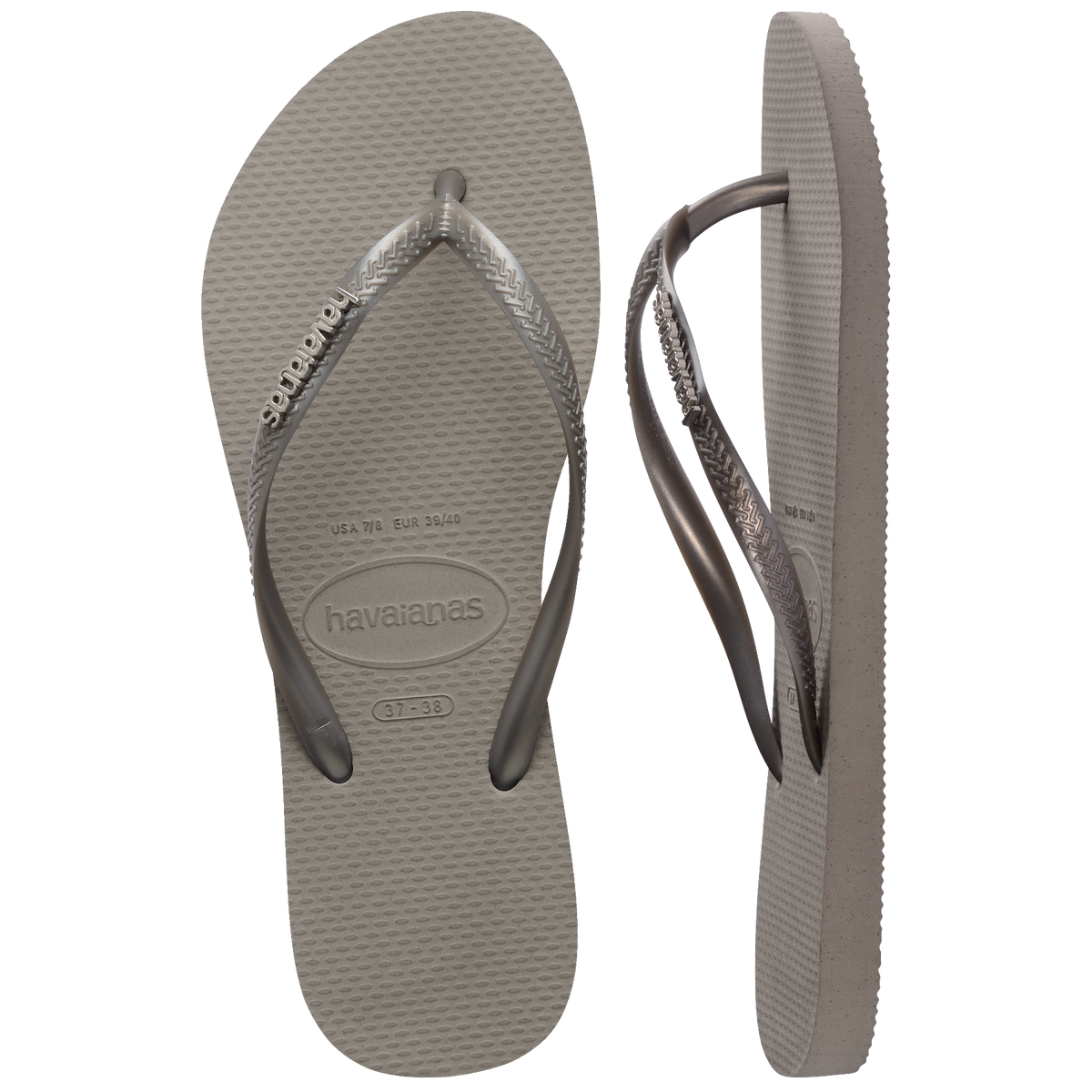 Slim Logo Metallic Flip Flops