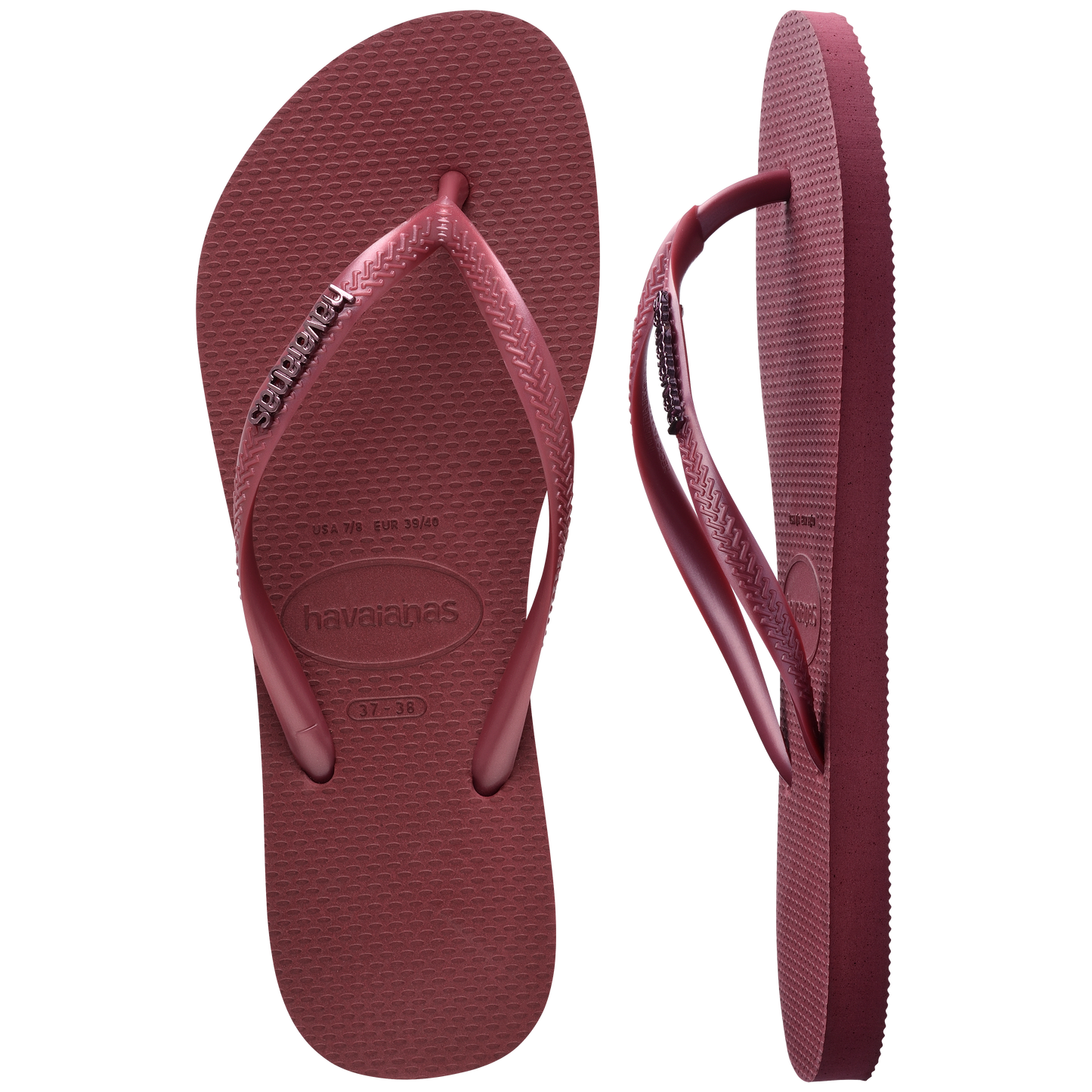 Slim Logo Metallic Flip Flops