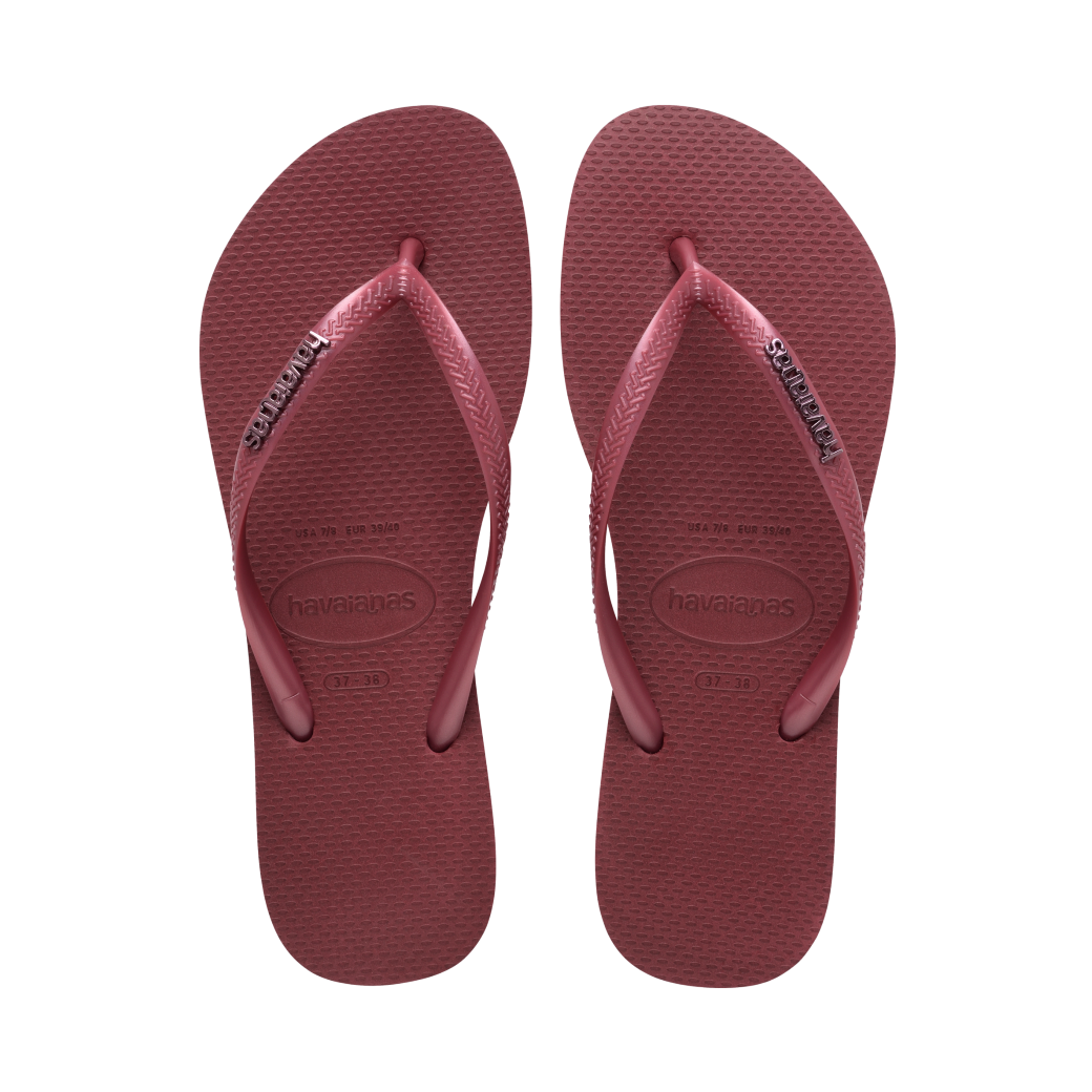 Slim Logo Metallic Flip Flops