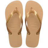 Top Logo Metallic Flip Flops