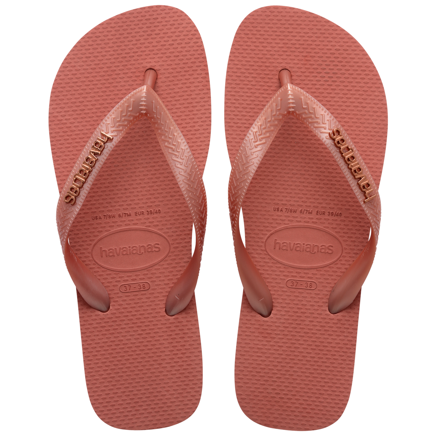 Top Logo Metallic Flip Flops