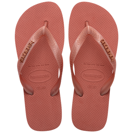 Top Logo Metallic Flip Flops