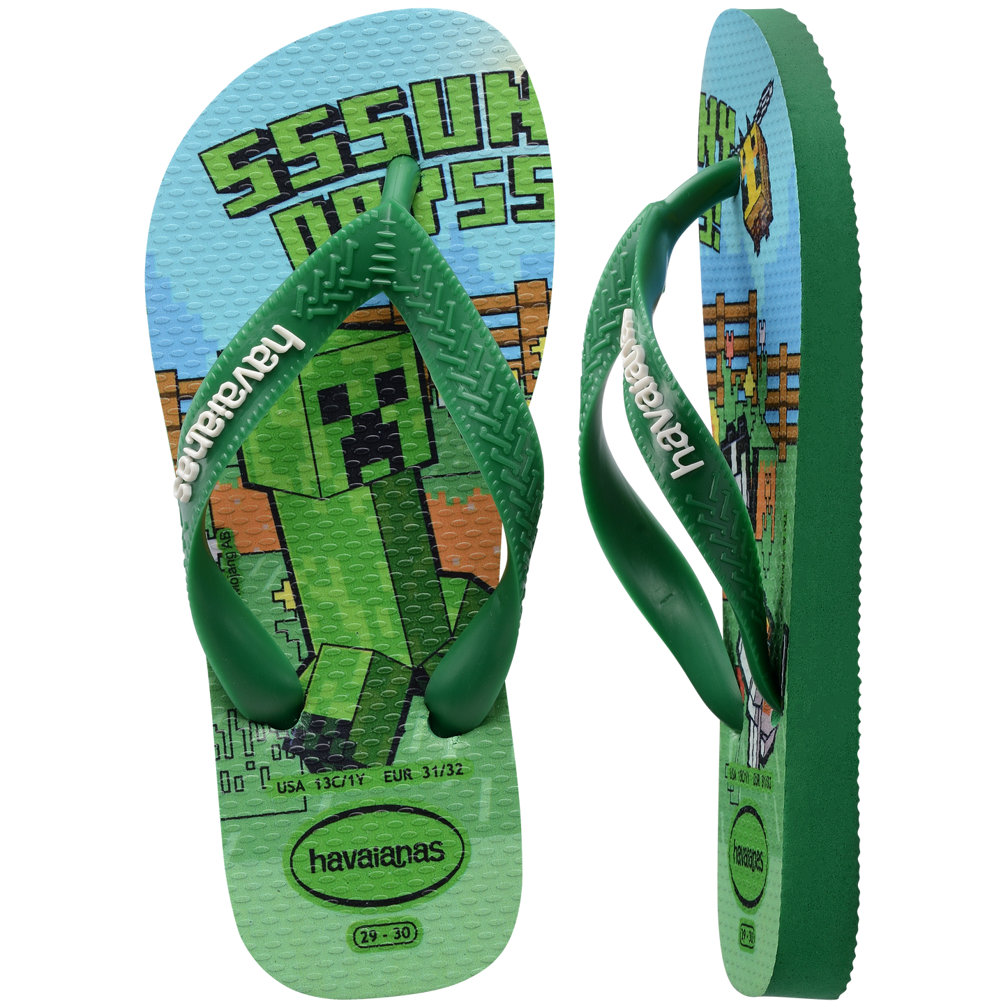 Kids Minecraft Flip Flops