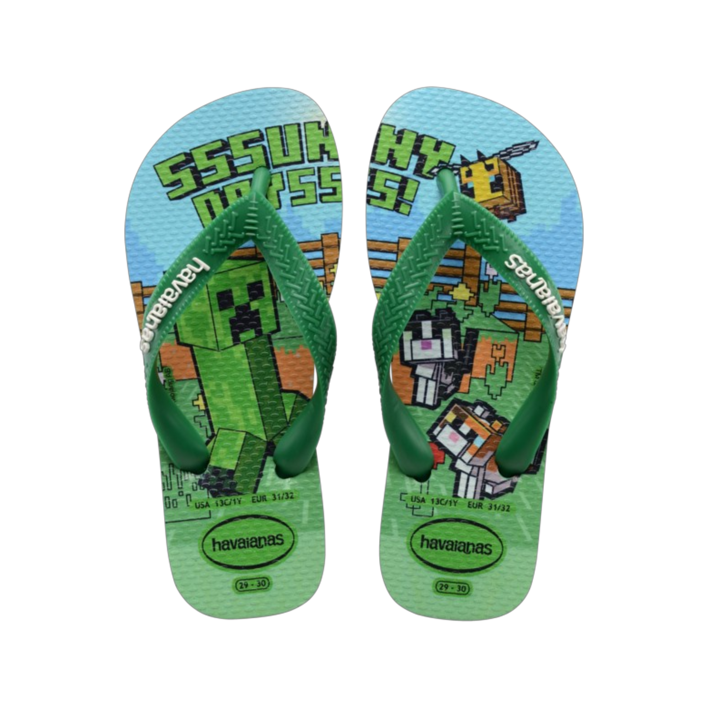 Kids Minecraft Flip Flops