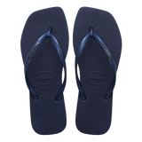Slim Square Logo Metallic Flip Flops