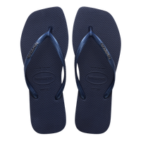 Slim Square Logo Metallic Flip Flops