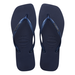 Slim Square Logo Metallic Flip Flops