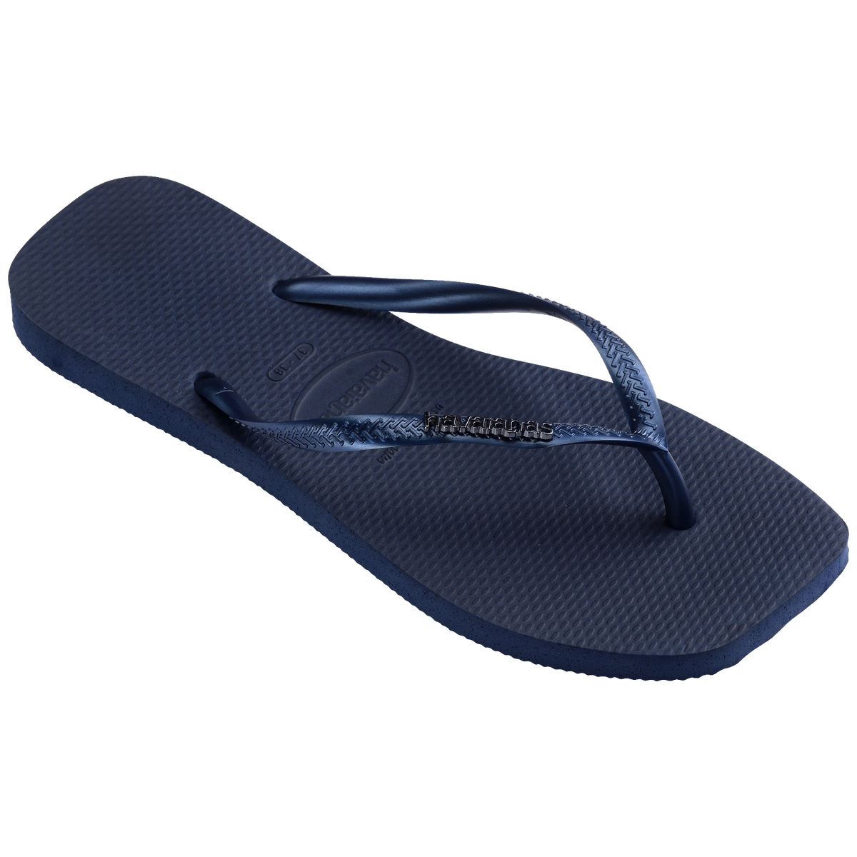 Slim Square Logo Metallic Flip Flops