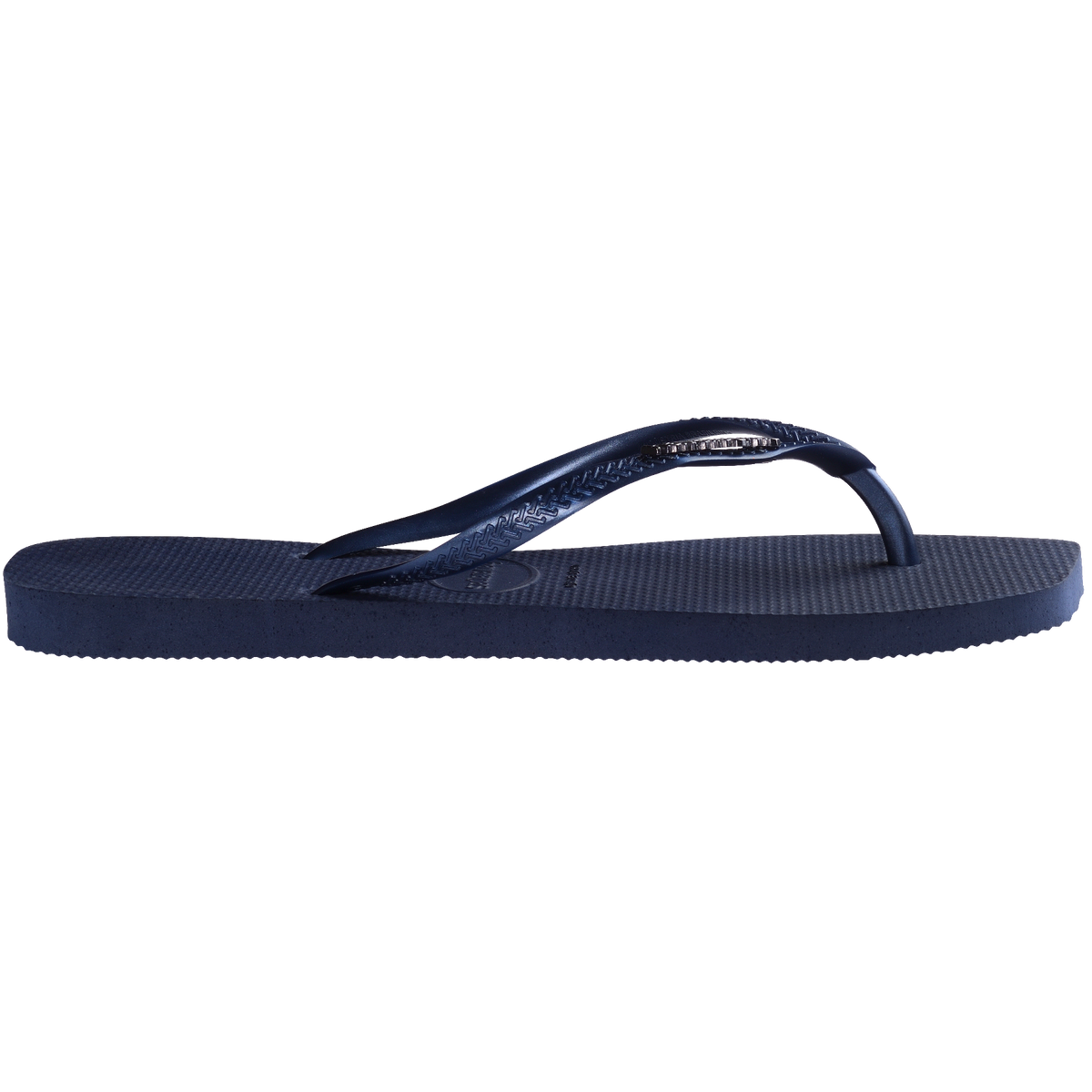 Slim Square Logo Metallic Flip Flops