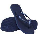 Slim Square Logo Metallic Flip Flops
