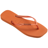 Slim Square Logo Metallic Flip Flops