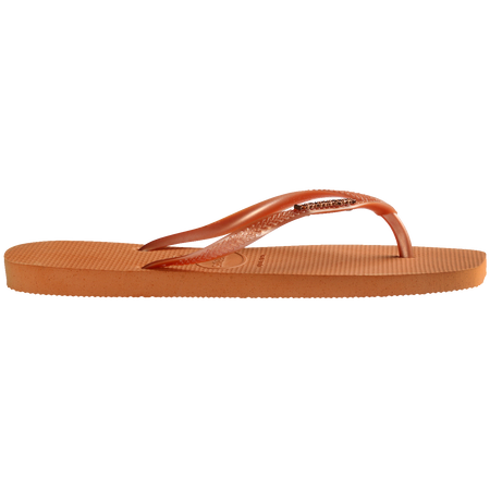 Slim Square Logo Metallic Flip Flops