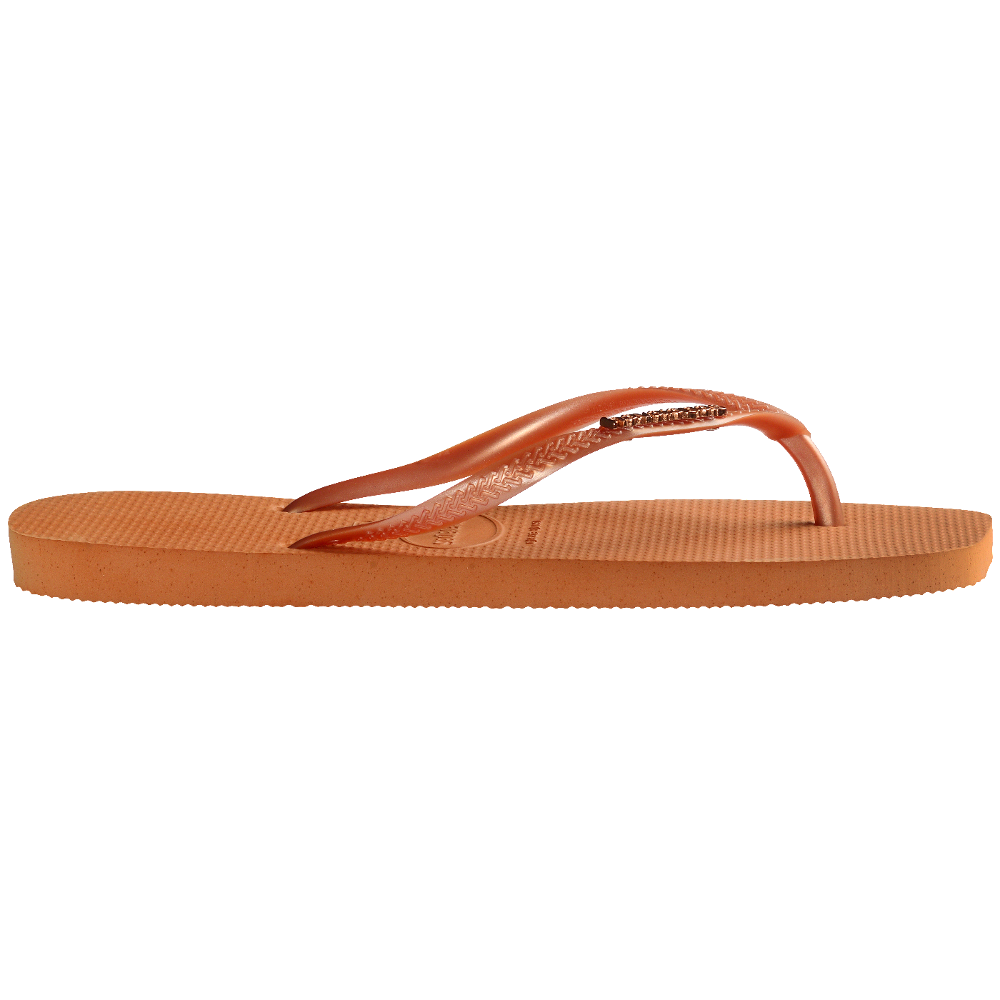 Slim Square Logo Metallic Flip Flops