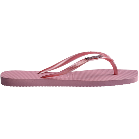 Slim Square Logo Metallic Flip Flop