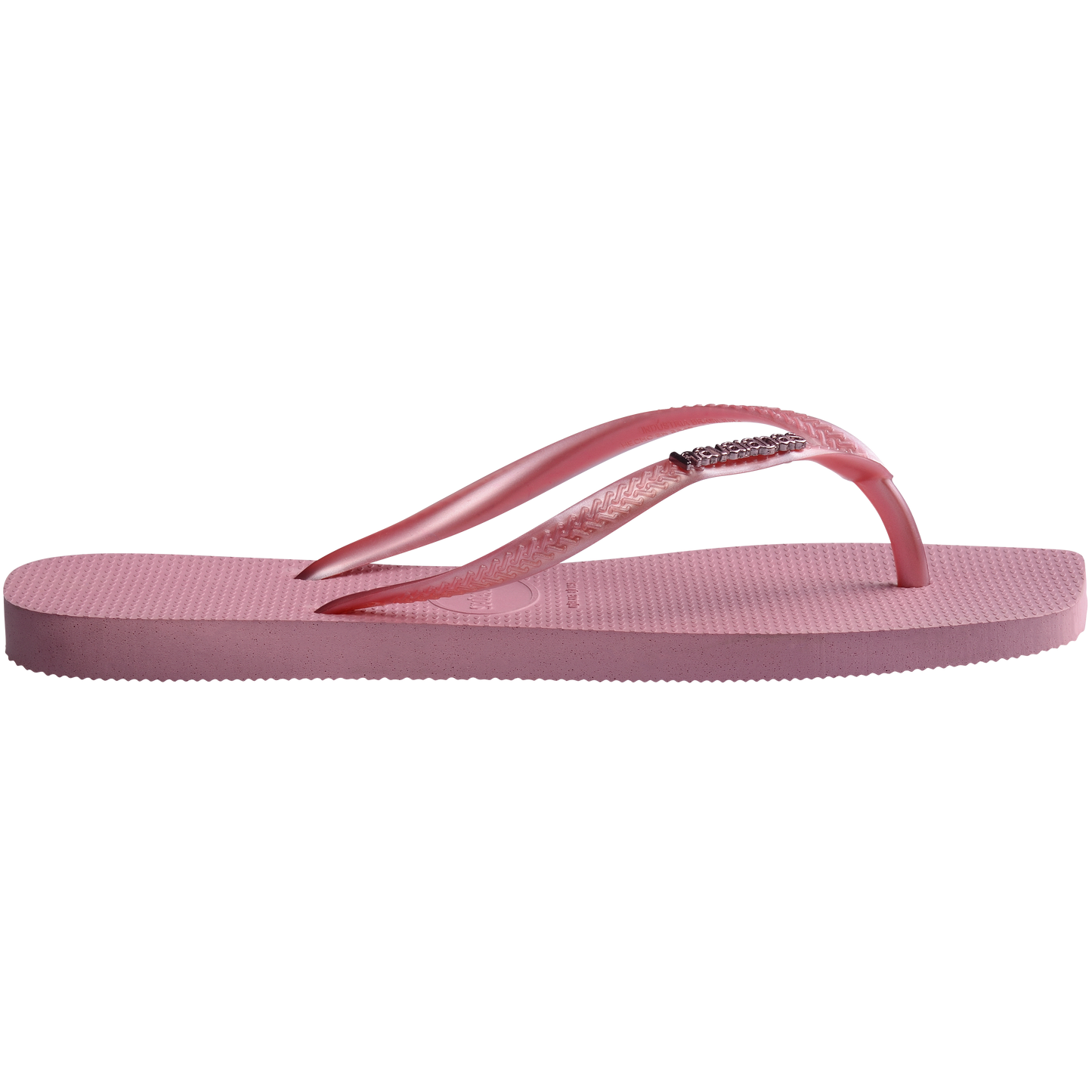 Slim Square Logo Metallic Flip Flop