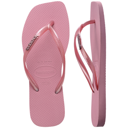 Slim Square Logo Metallic Flip Flop
