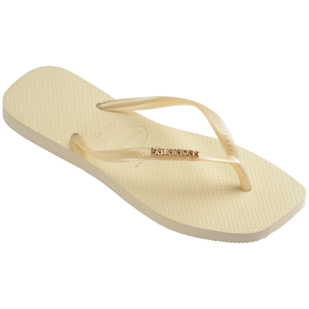 Slim Square Logo Metallic Flip Flop