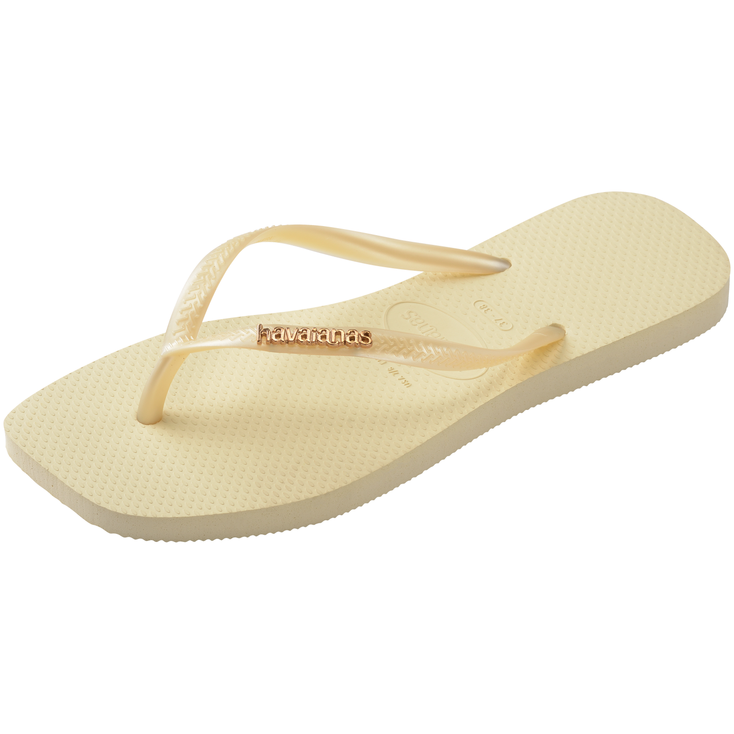 Slim Square Logo Metallic Flip Flop