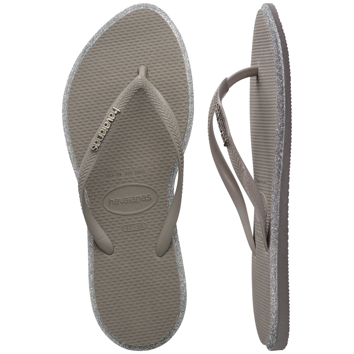 Slim Point Glitter Flip Flops