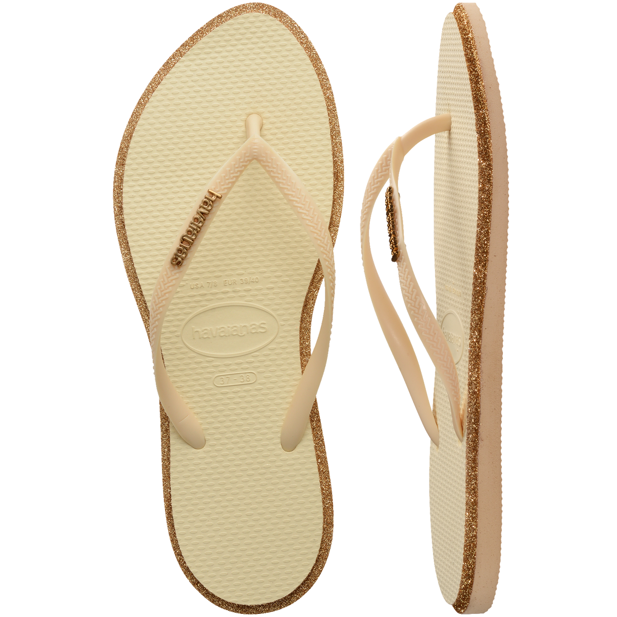 Slim Point Glitter Flip Flops