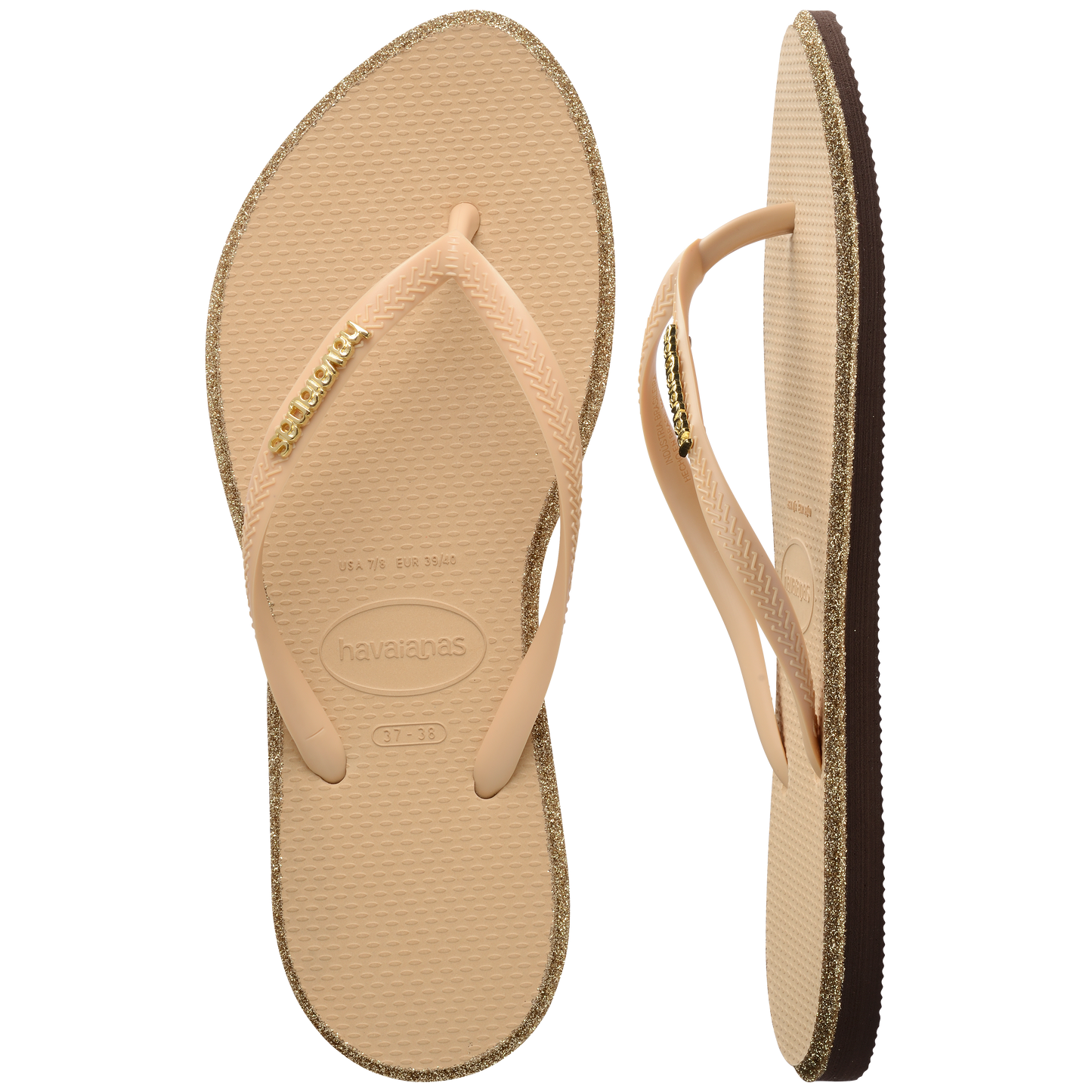 Slim Point Glitter Flip Flops
