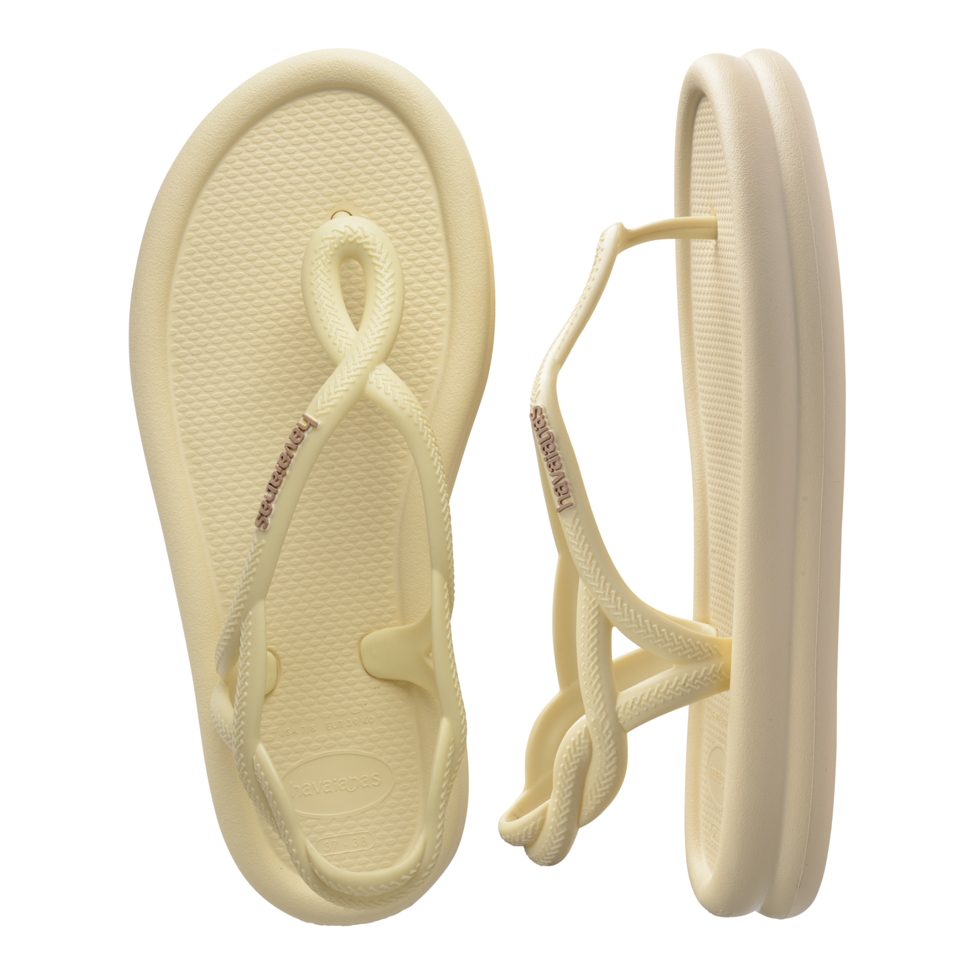 Luna Puffed Sandals - Cream / 35-36