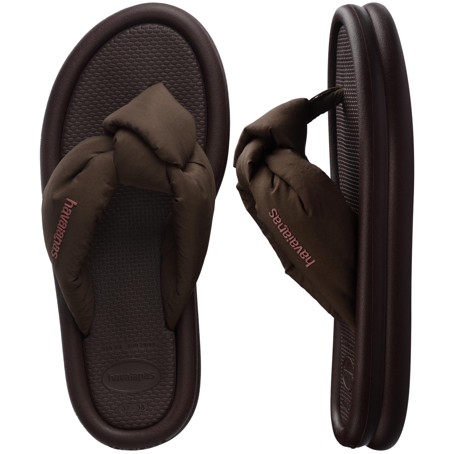 Slim Over Puffed Flip Flops