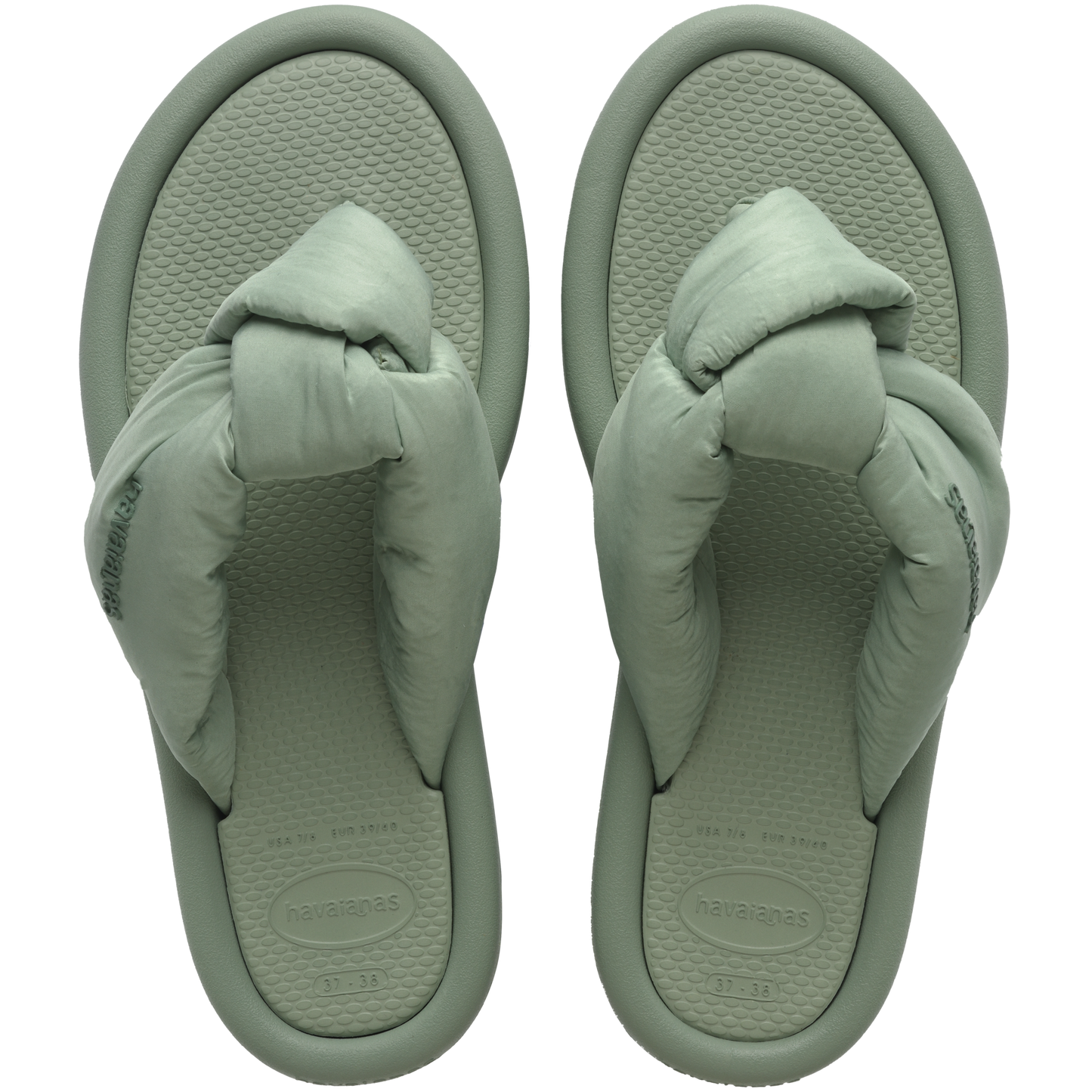Slim Over Puffed Flip Flops