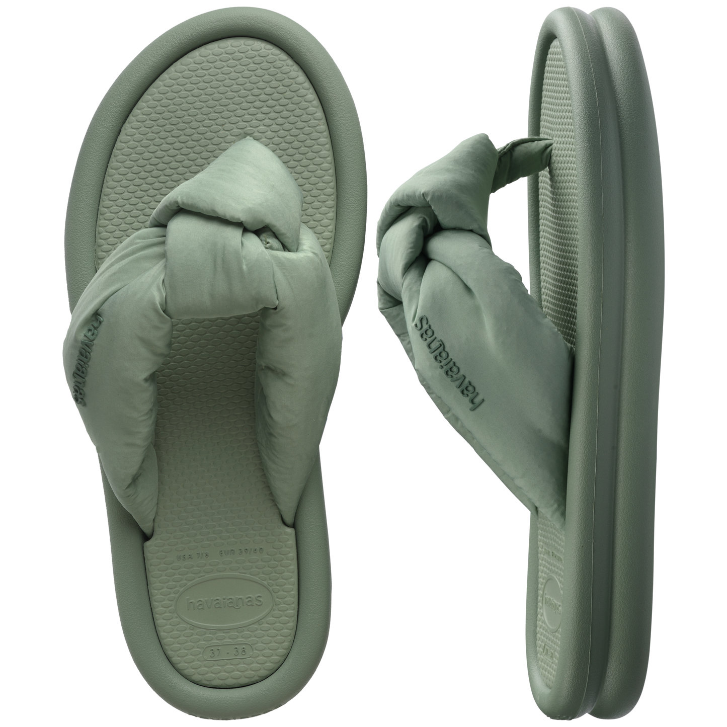 Slim Over Puffed Flip Flops
