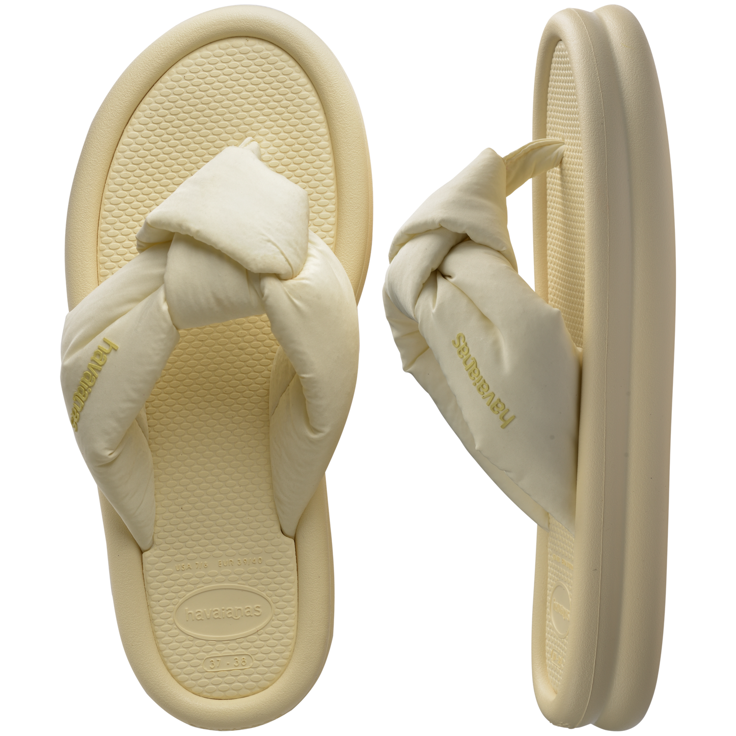 Slim Over Puffed Flip Flops