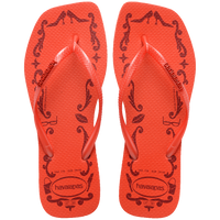Slim Square Logo Metallic Flip Flops