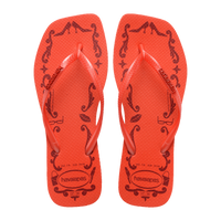 Slim Square Logo Metallic Flip Flops