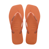 Slim Square Logo Metallic Flip Flops