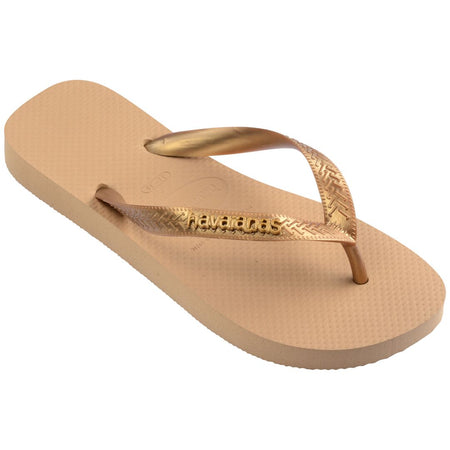Top Logo Metallic Flip Flops