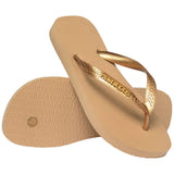 Top Logo Metallic Flip Flops
