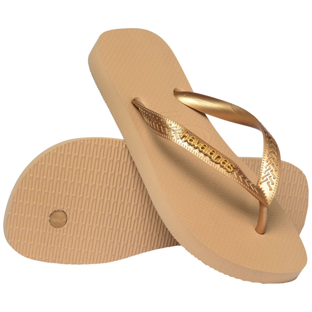 Top Logo Metallic Flip Flops