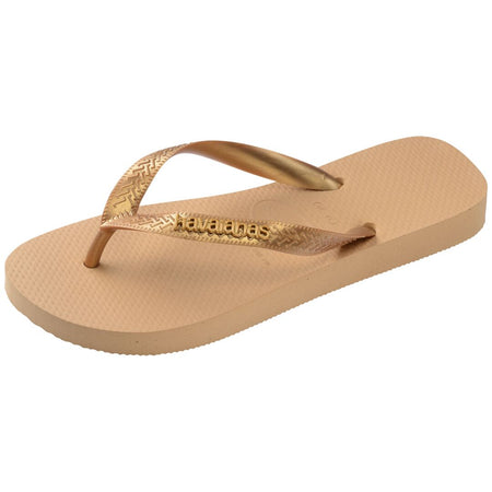 Top Logo Metallic Flip Flops