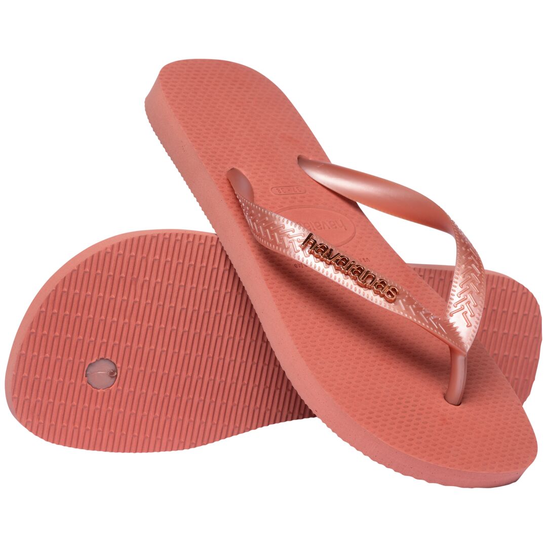 Top Logo Metallic Flip Flops