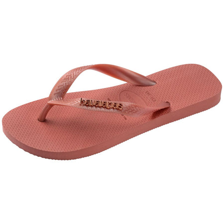 Top Logo Metallic Flip Flops