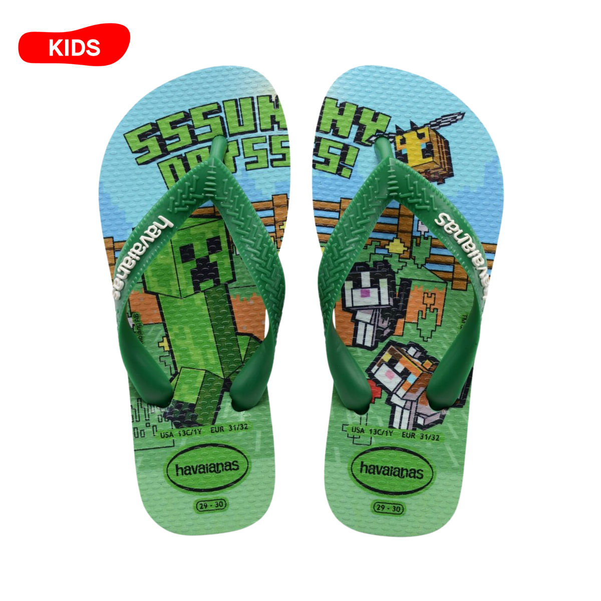 Kids Minecraft Flip Flops
