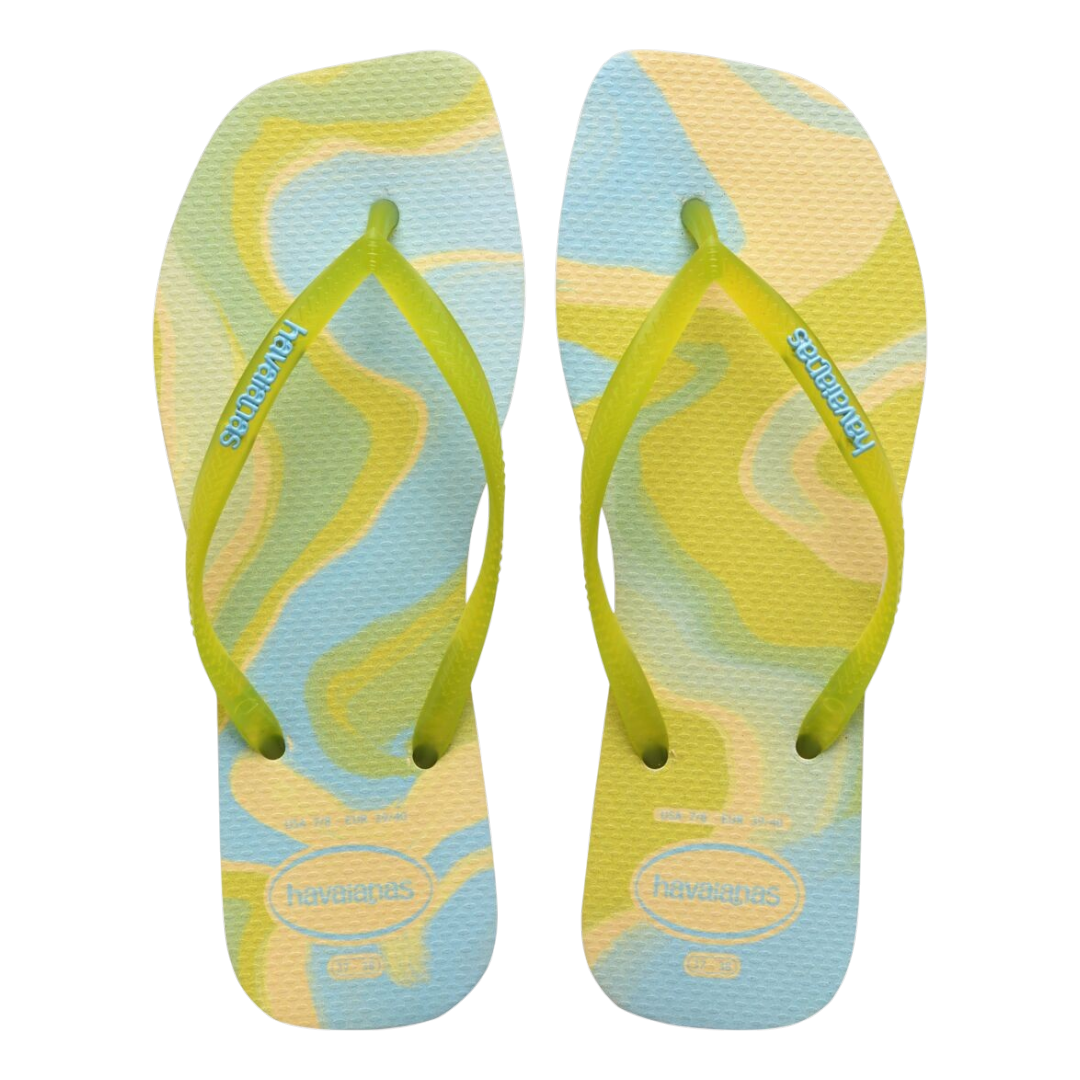 Slim Square Jelly Flip Flops