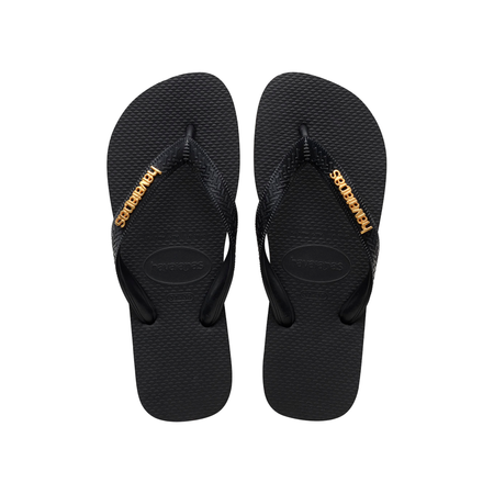 Top Logo Metallic Flip Flops