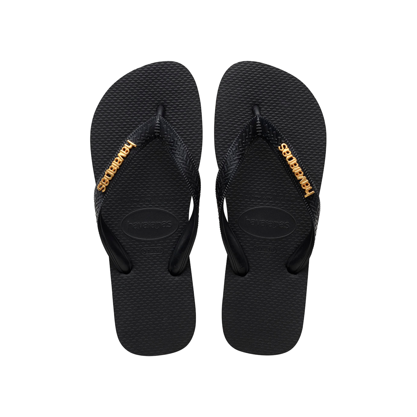 Top Logo Metallic Flip Flops