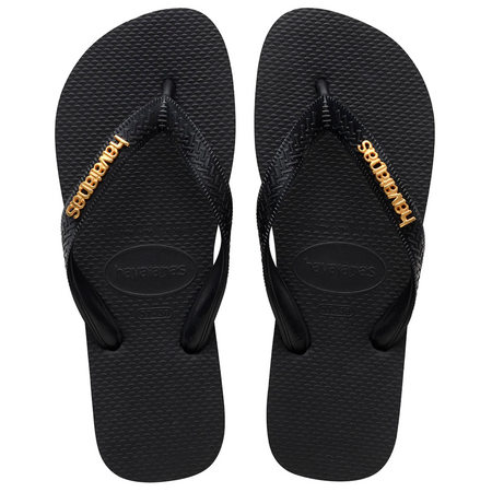 Top Logo Metallic Flip Flops